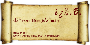 Áron Benjámin névjegykártya
