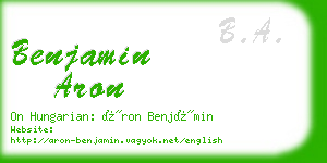 benjamin aron business card